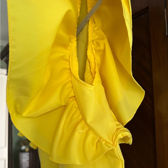 Yellow Ruffle Sleeve Blouse - Picture 2 of 3